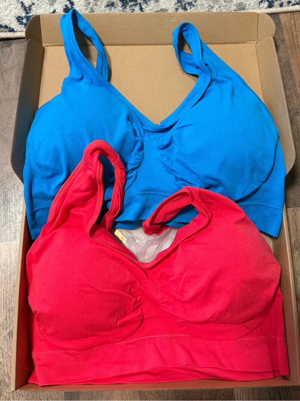 NEW Seamless Wireless Bralette - Blue & Red